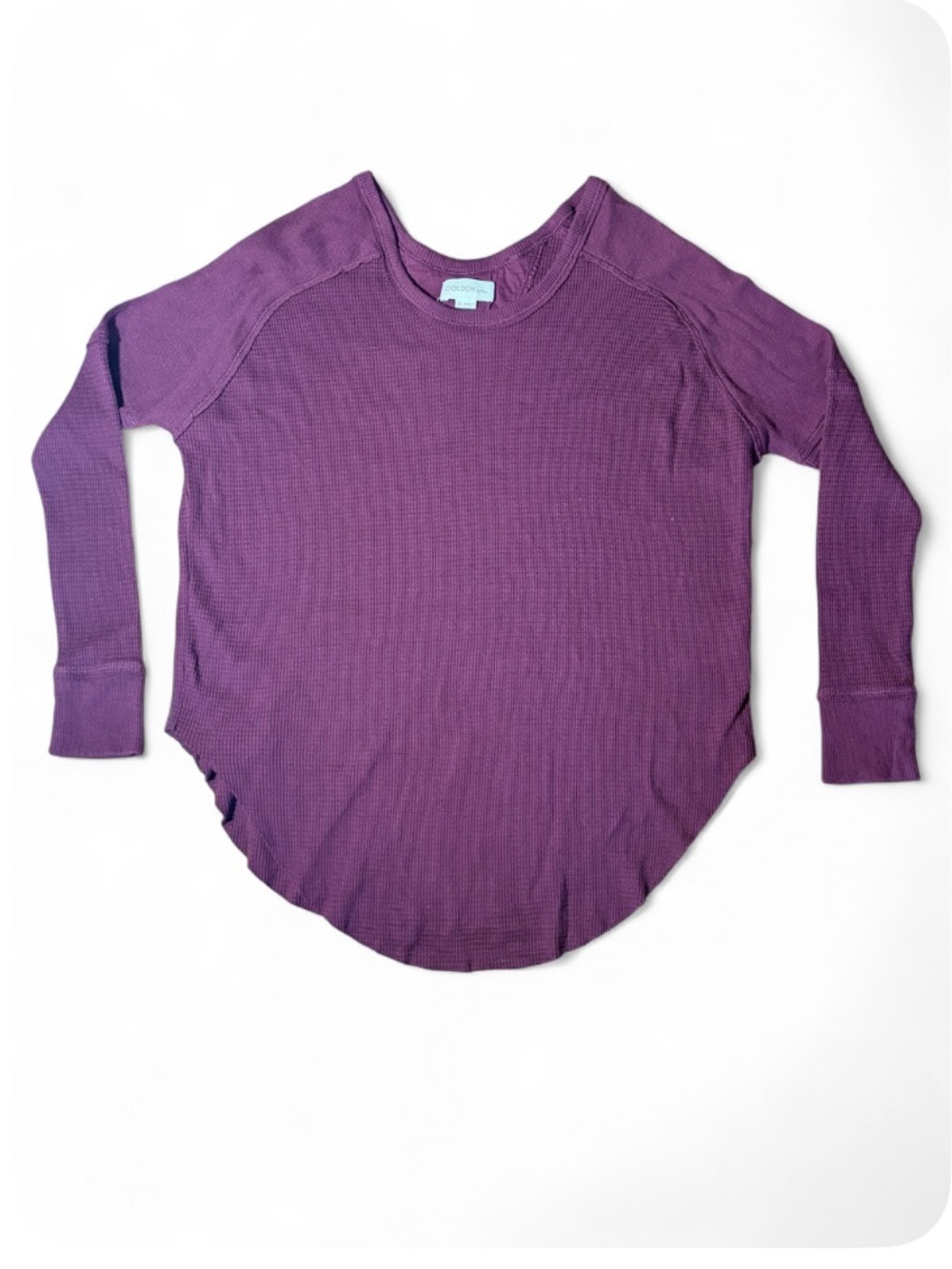 Golden by TNA (Aritzia) Waffle Knit Long Sleeve Thermal | XS | Plum